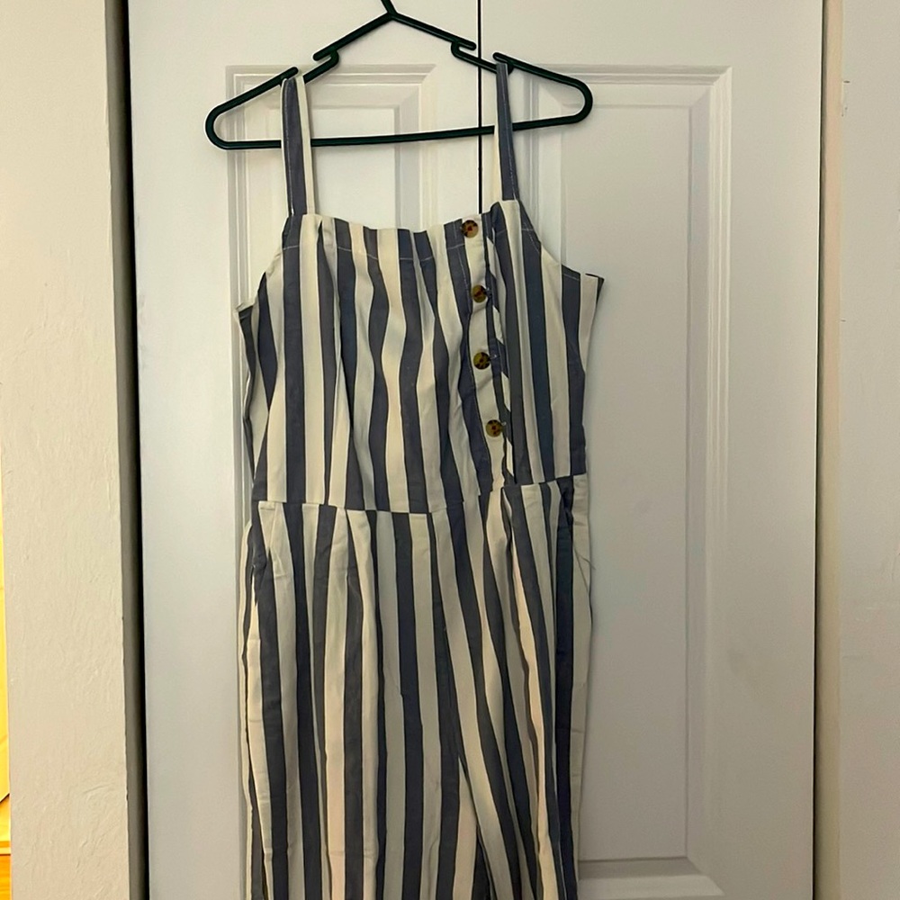 Tommy Hilfiger romper pant set blue and white strip